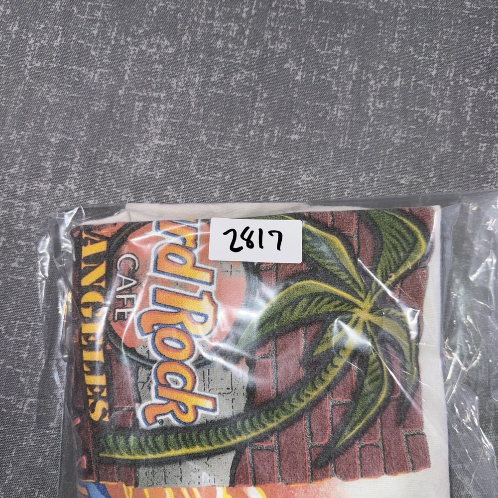 VINTAGE Hard Rock Cafe Shirt Mens Medium White Los Angeles Graphic Made USA 90s - Picture 10 of 10